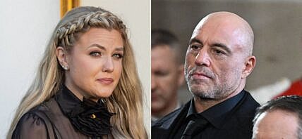 Erika Kirk, Joe Rogan photo collage