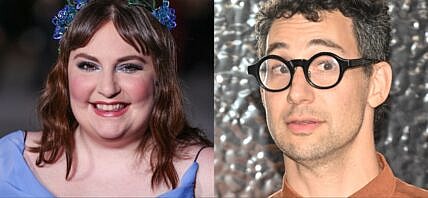 Collage of Lena Dunham and Jack Antonoff