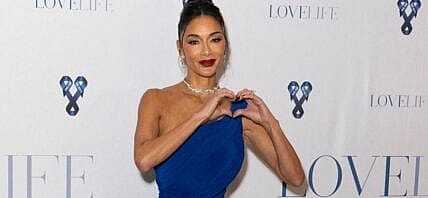 Nicole Scherzinger in a blue dress