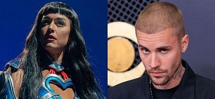 Katy Perry (left) Justin Bieber (right)
