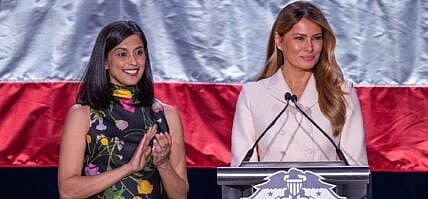 Usha Vance and Melania Trump at the 113th Annual First Lady's Luncheon