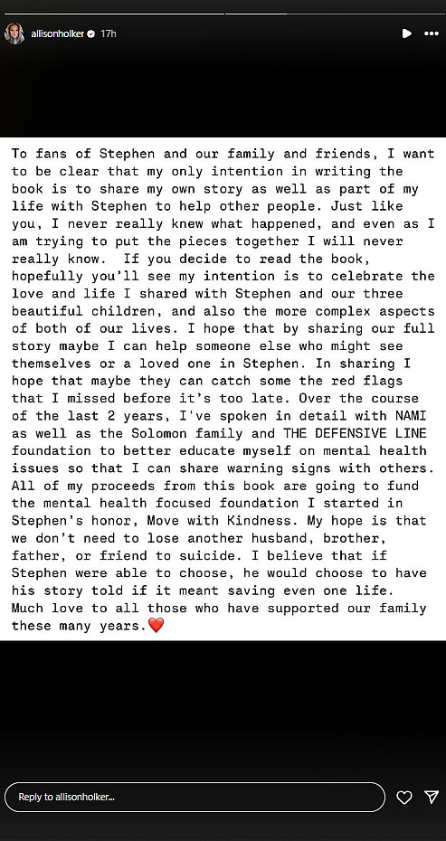 Allison Holker post on Instagram Stories