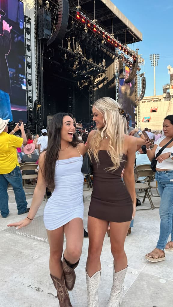 Olivia Dunne and Elena Arenas posing.