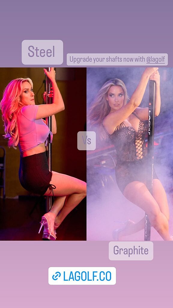 Paige Spiranac tries pole dancing.