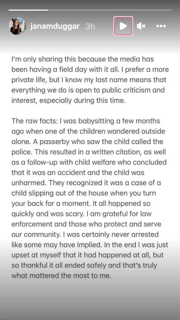 Jana Duggar breaks silence 