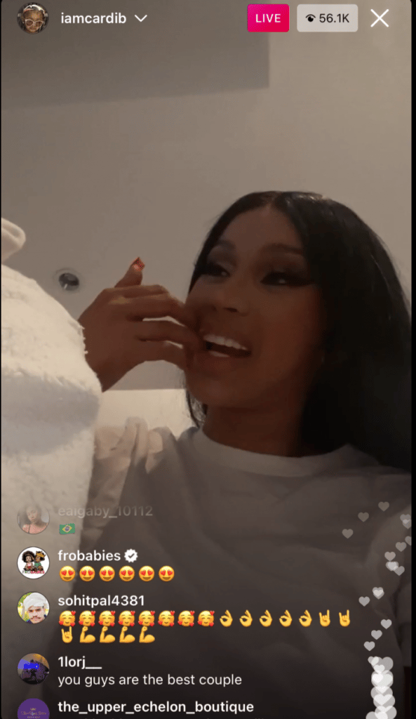 Cardi B biting nails