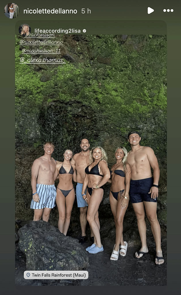 Zach Wilson poses with Nicolette Dellano and friends.