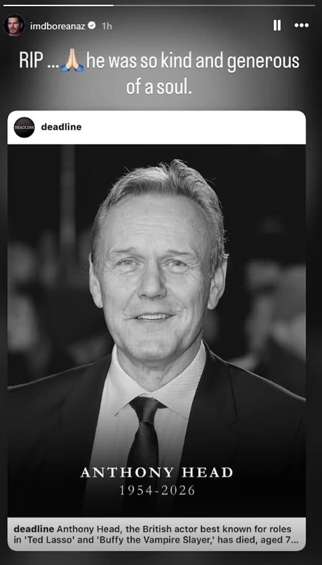 David Boreanaz's tribute to Anthony Head