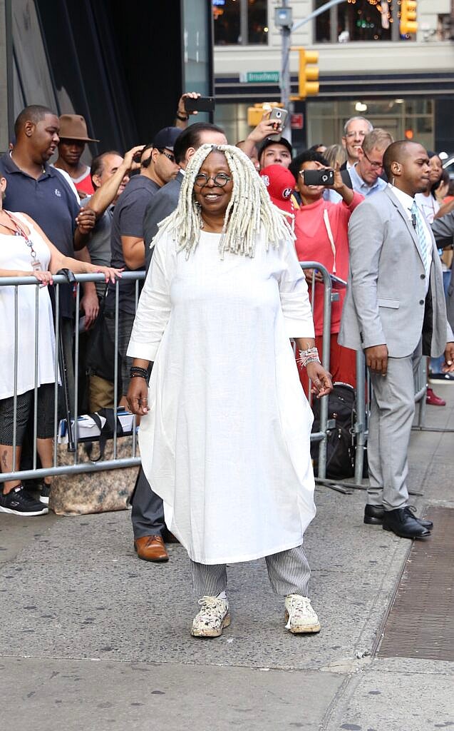 Whoopi Goldberg is seen leaving Good Morning America