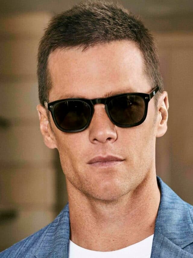Tom Brady models eyewear for Christopher Cloos