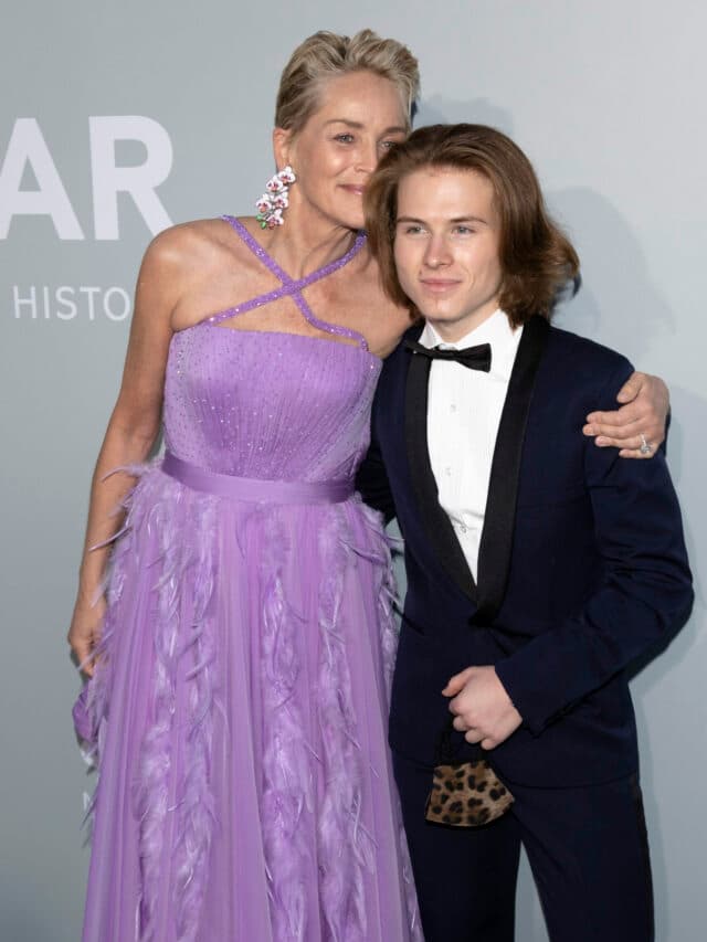 Sharon Stone with son Roan
