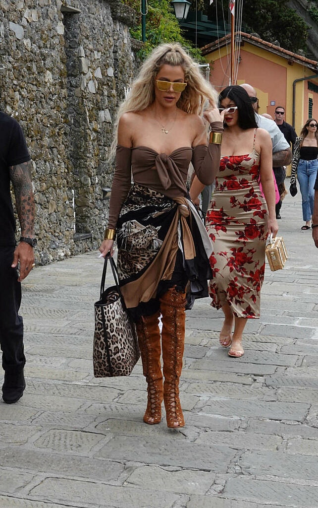 Kim Kardashian Khloe Kardashian North West Kris Jenner Kendall Jenner seen in Portofino after Kourtney apos s wedding