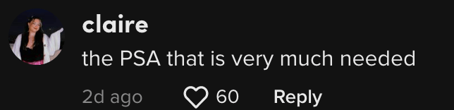 Claire's comment praising Selena Gomez's UTI awareness PSA on social media