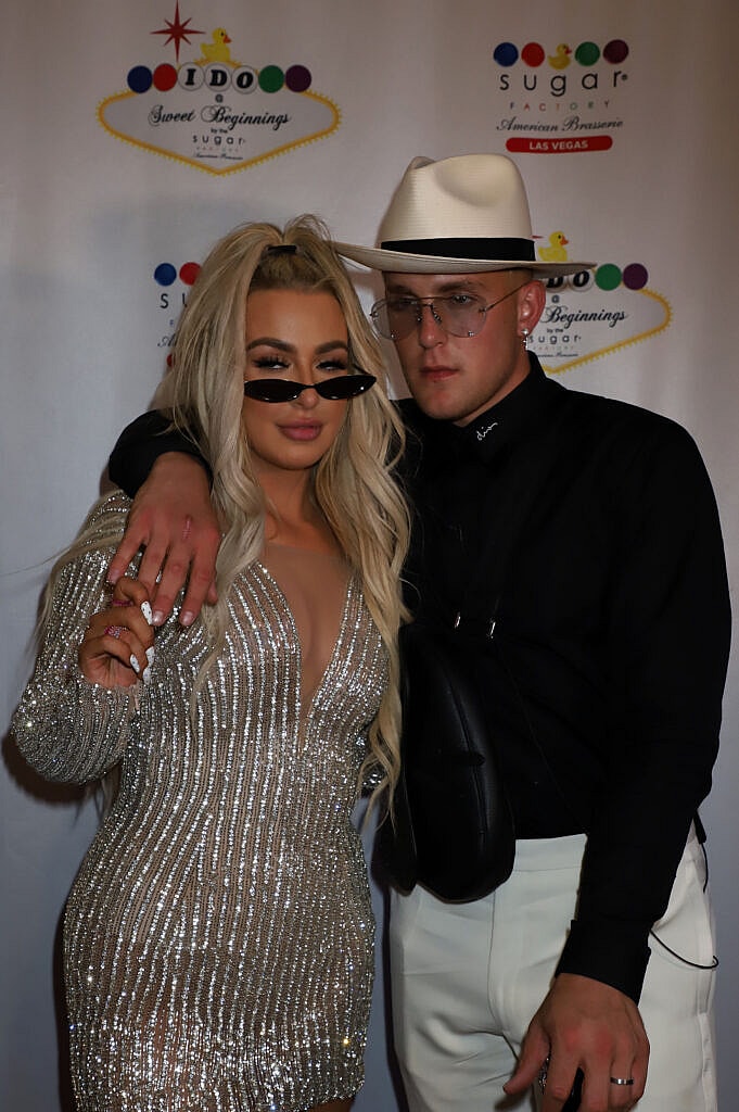 You Tube Superstars JAKE PAUL And TANA MONGEAU Celebrate Wedding Reception Sugar Factory American Brasserie Las Vegas Fashion Show Mall Las Vegas, Nv July 28, 2019. 28 Jul 2019 Pictured: Tana Mongeau, Jake Paul. Photo credit: KWKC/MEGA TheMegaAgency.com +1 888 505 6342 (Mega Agency TagID: MEGA475030_004.jpg) [Photo via Mega Agency]