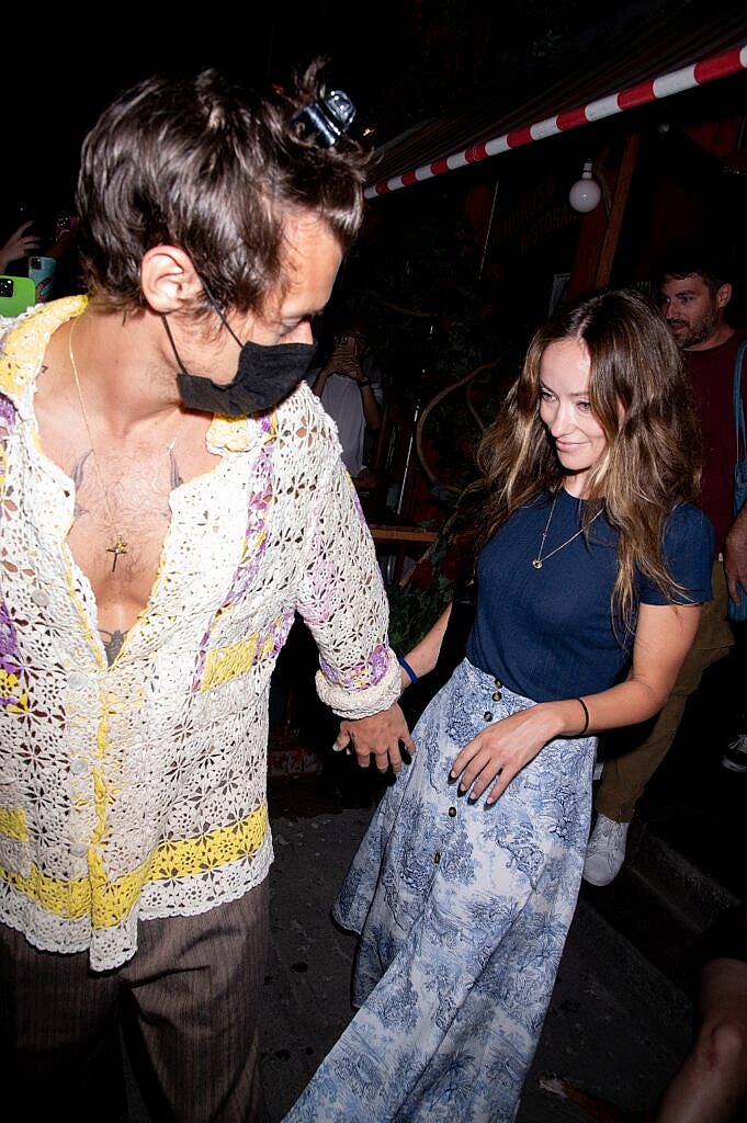 Harry Styles and Olivia Wilde Exit Rubirosa Restaurant in NYC