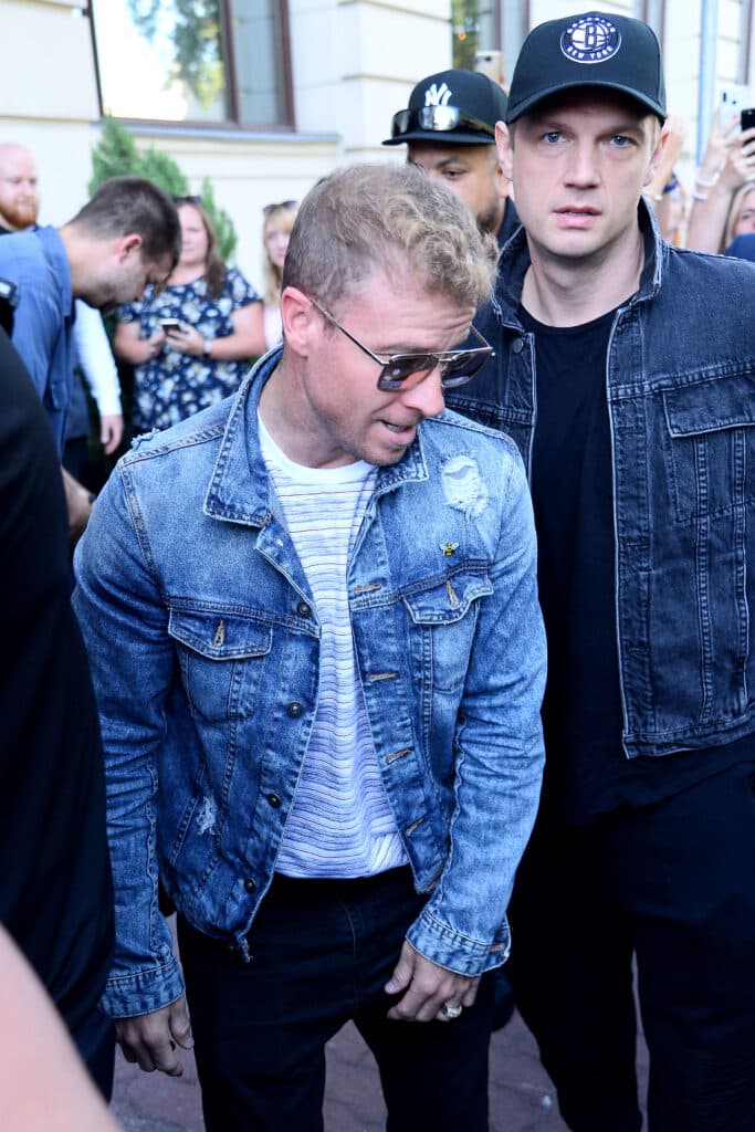 The Backstreet Boys band leaves the hotel