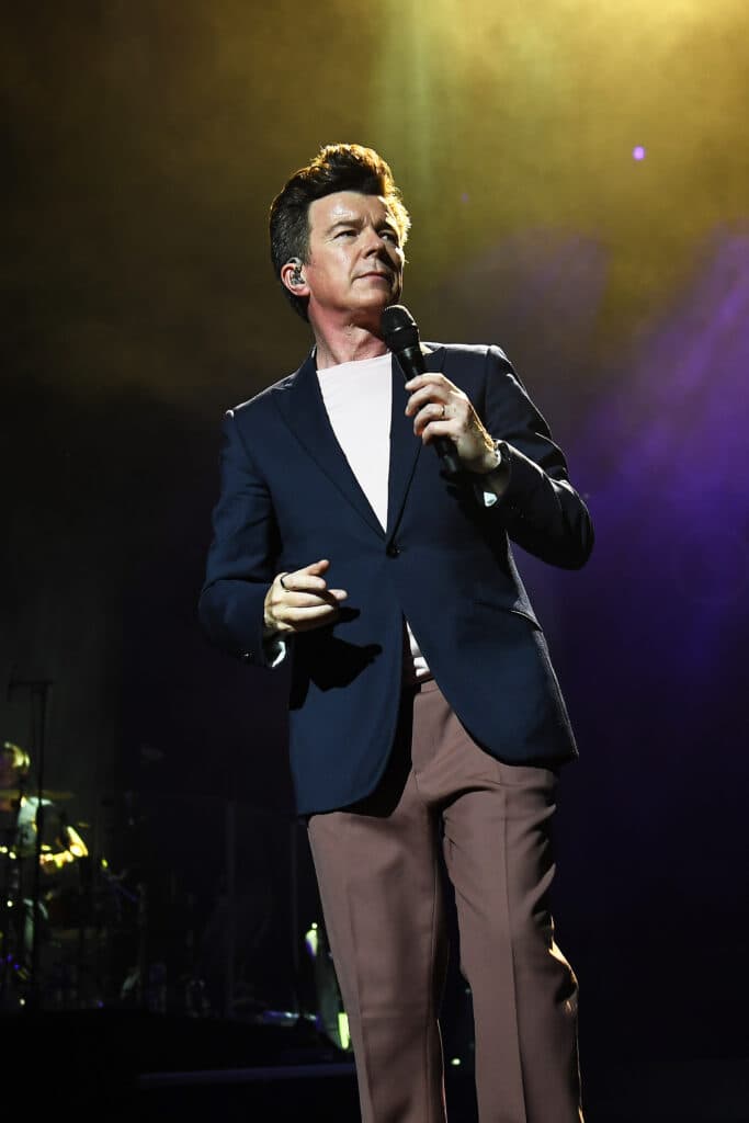 Rick Astley performing at Royal Albert Hall Kensington London
