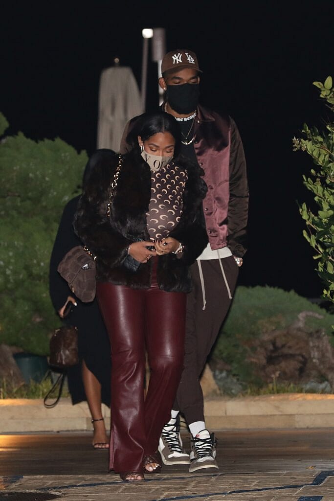 Jordyn Woods and Karl-Anthony Towns grab dinner at Nobu Malibu
