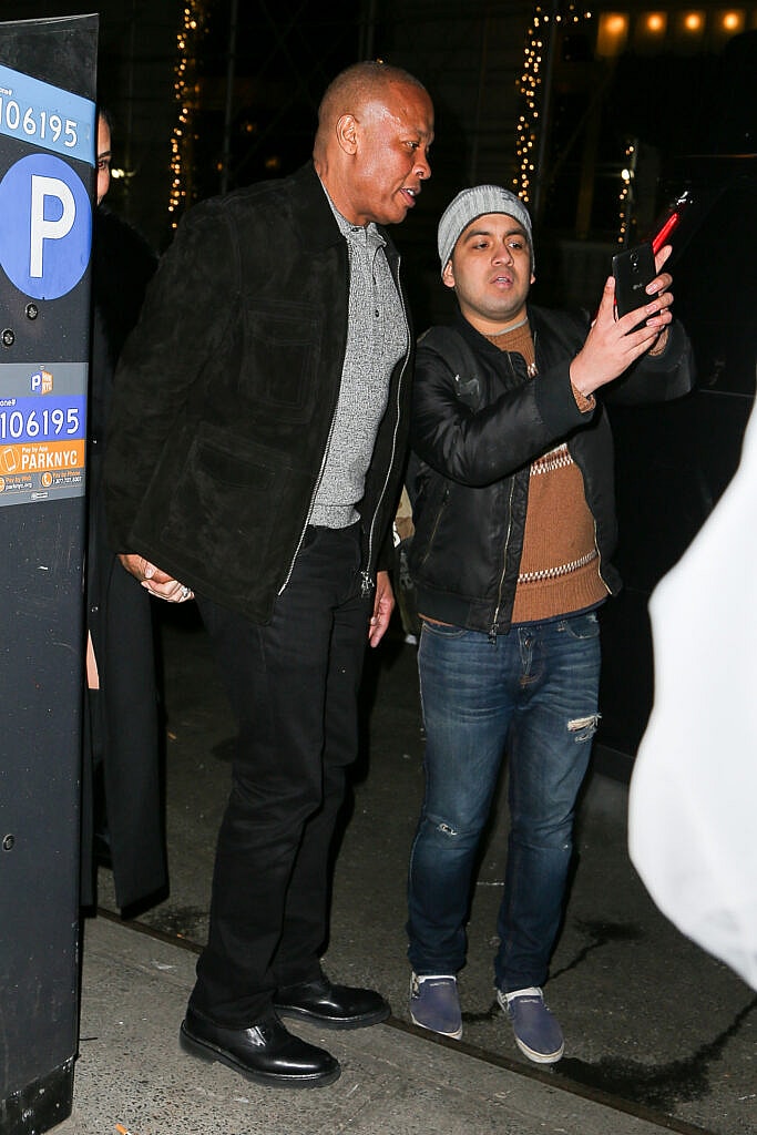 Dr Dre and his wife Nicole Young seen leaving the Polo Bar in NYC