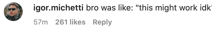 Instagram comment from igor.michetti about Kanye West and Jonah Hill movie