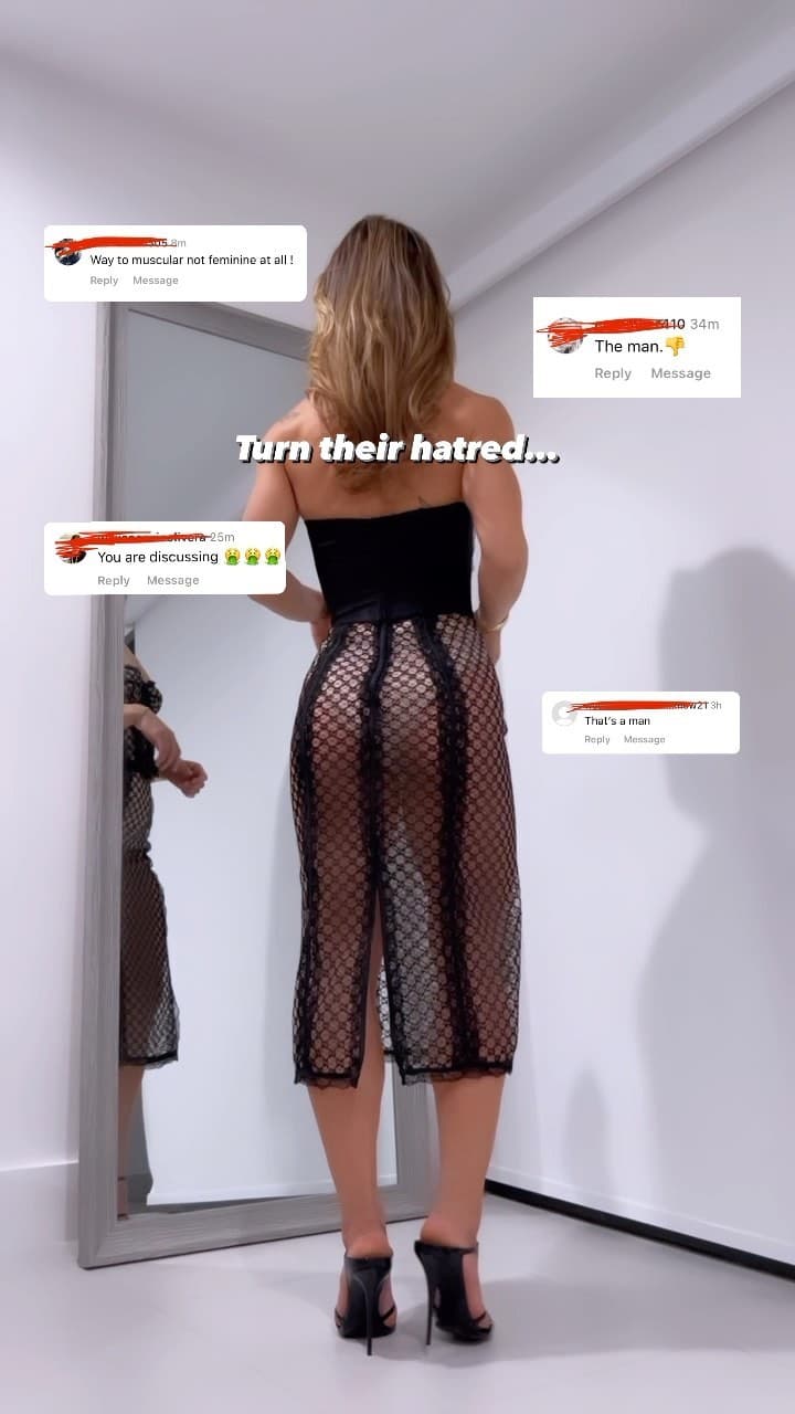 Senada Greca poses in a see-through skirt