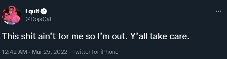 Doja Cat quits