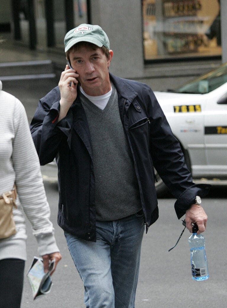 Martin Short on a walk with his wife on George street in Sydney Australia