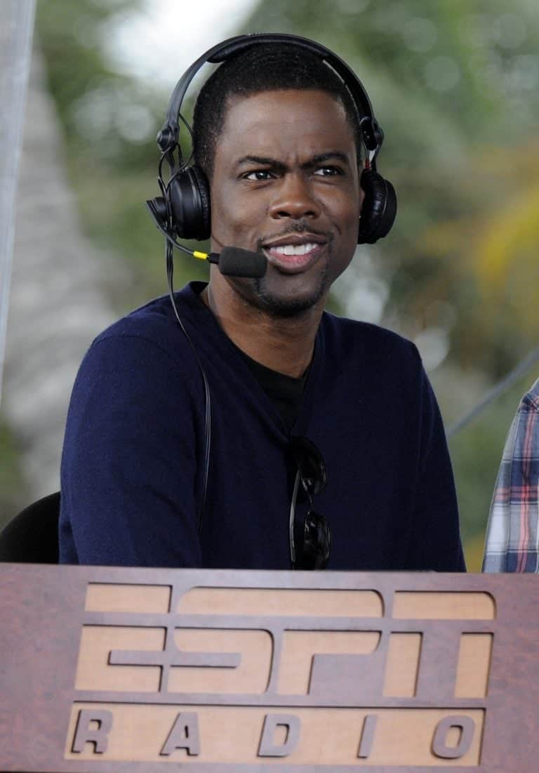 Comedians Adam Sandler Chris Rock David Spade Rob Schneidar and Kevin James are seen conducting interviews for ESPN during Super Bowl XLIV Weekend in Miami Beach