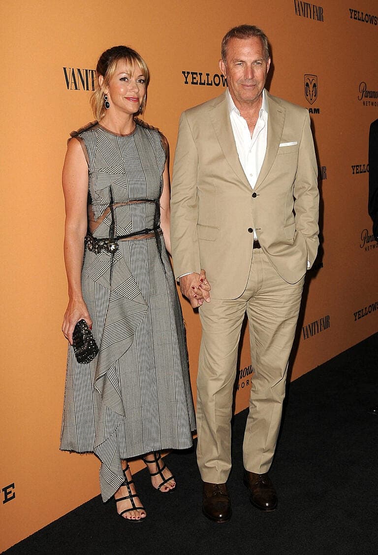 Christine Baumgartner and Kevin Costner at the world premiere of
