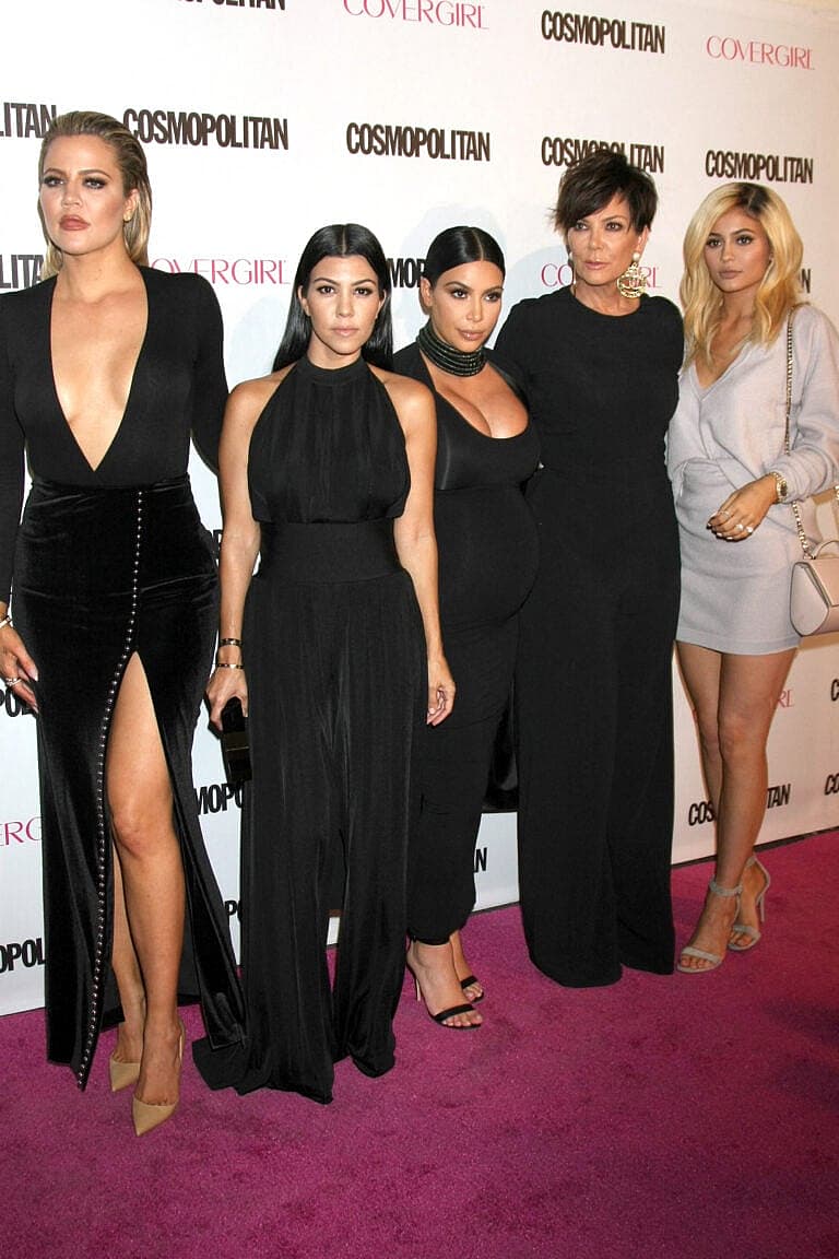 Khloe Karsahian, Kourtney Kardashian, Kim Kardashian West, Kris Jenner, Kylie Jenner at the Cosmopolitan Magazine's 50th Anniversary Party at the Ysabel