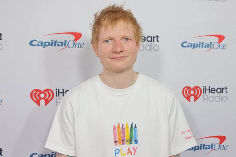 Ed Sheeran at the 2025 iHeartRadio Music Festival - Press Room