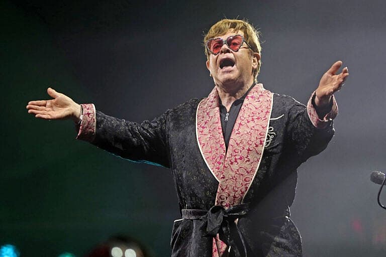 Elton John slipped into a long silk robe for British Summer Time in London's Hyde Park