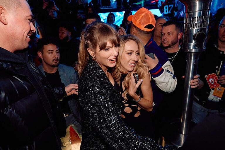 Taylor Swift hugs Brittany Mahomes