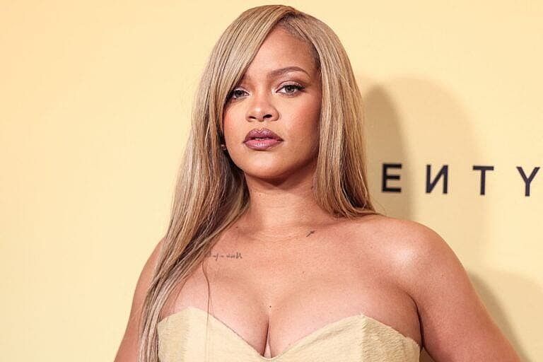 Rihanna arrives at the Rihanna x Fenty Beauty New Product Launch For Fenty Beauty Soft'Lit Naturally Luminous Longwear Foundation