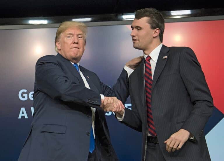 Donald Trump and Charlie Kirk at White House Generation Next Summit