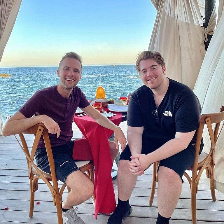 Shane Dawson & Ryland Adams in a tropical location