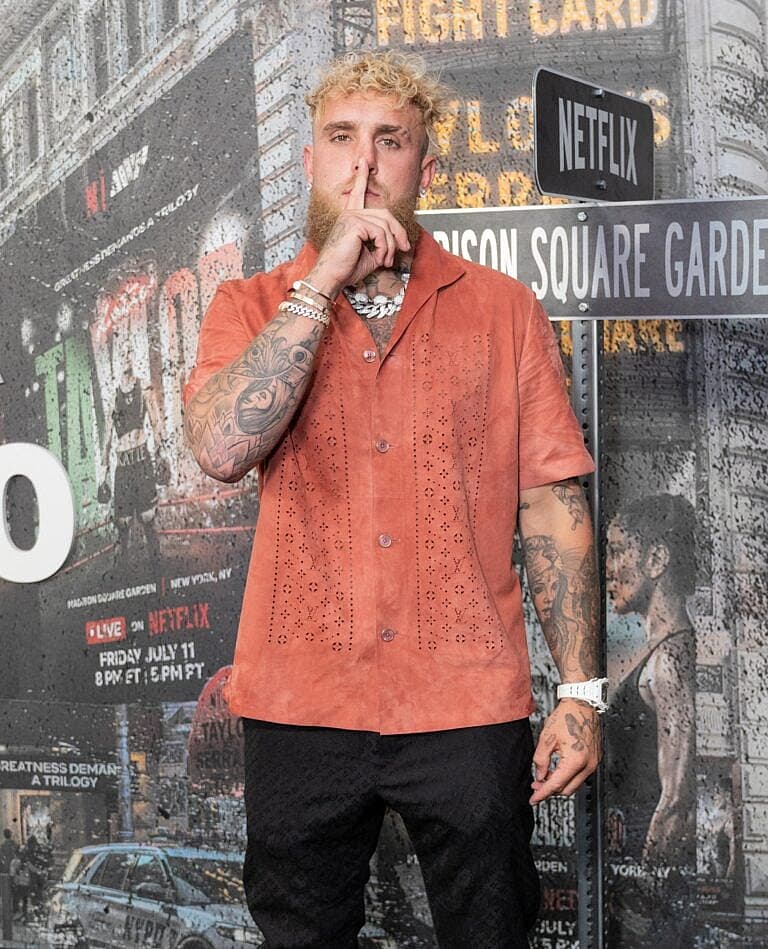 Jake Paul at Katie Taylor Vs Amanda Serrano 3 Arrivals
