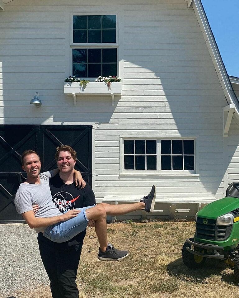 A photo showing Shane Dawson and his lover, Ryland Adams goofing around.
