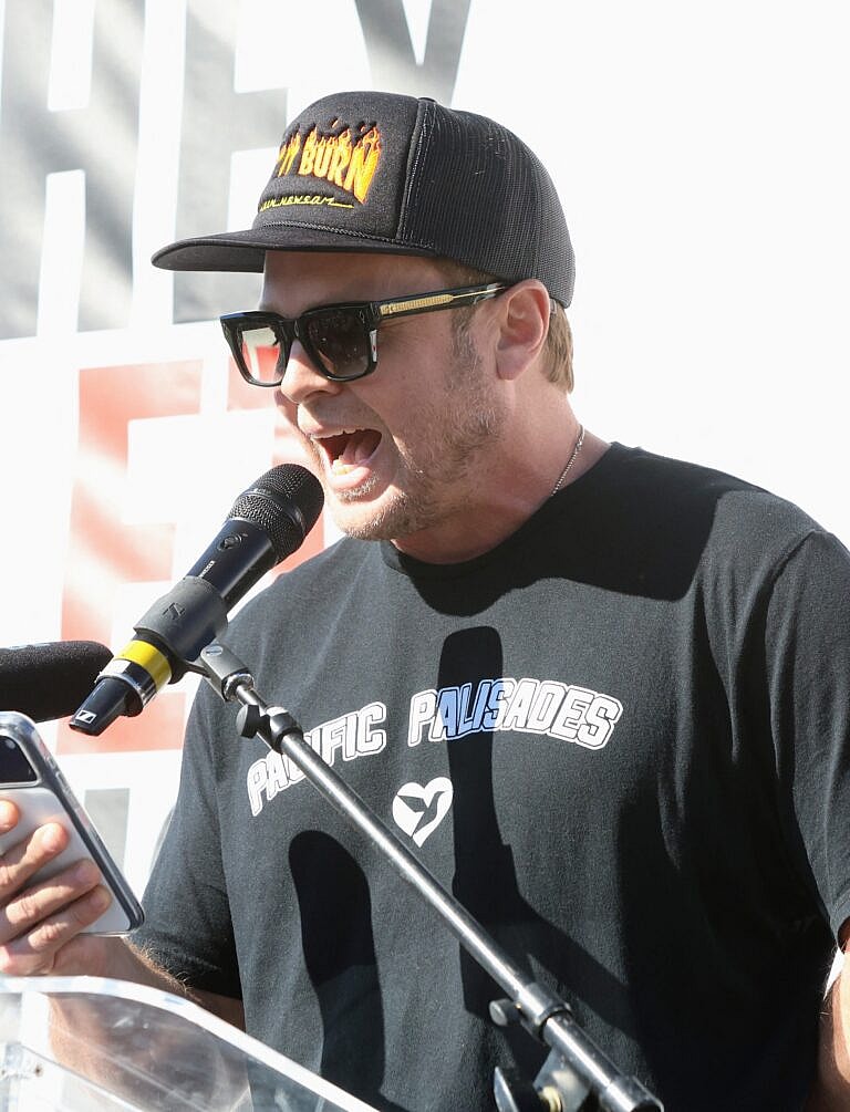 Spencer Pratt durante seu anúncio para prefeito.