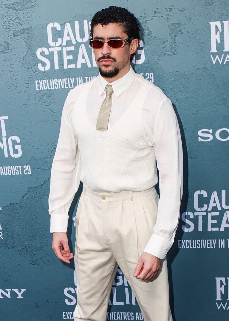 Bad Bunny at New York Premiere Of Columbia Pictures' 'Caught Stealing'