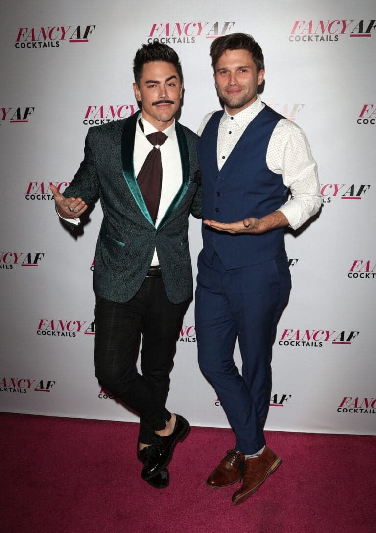 Tom Sandoval and Tom Schwartz posing on the red carpet.