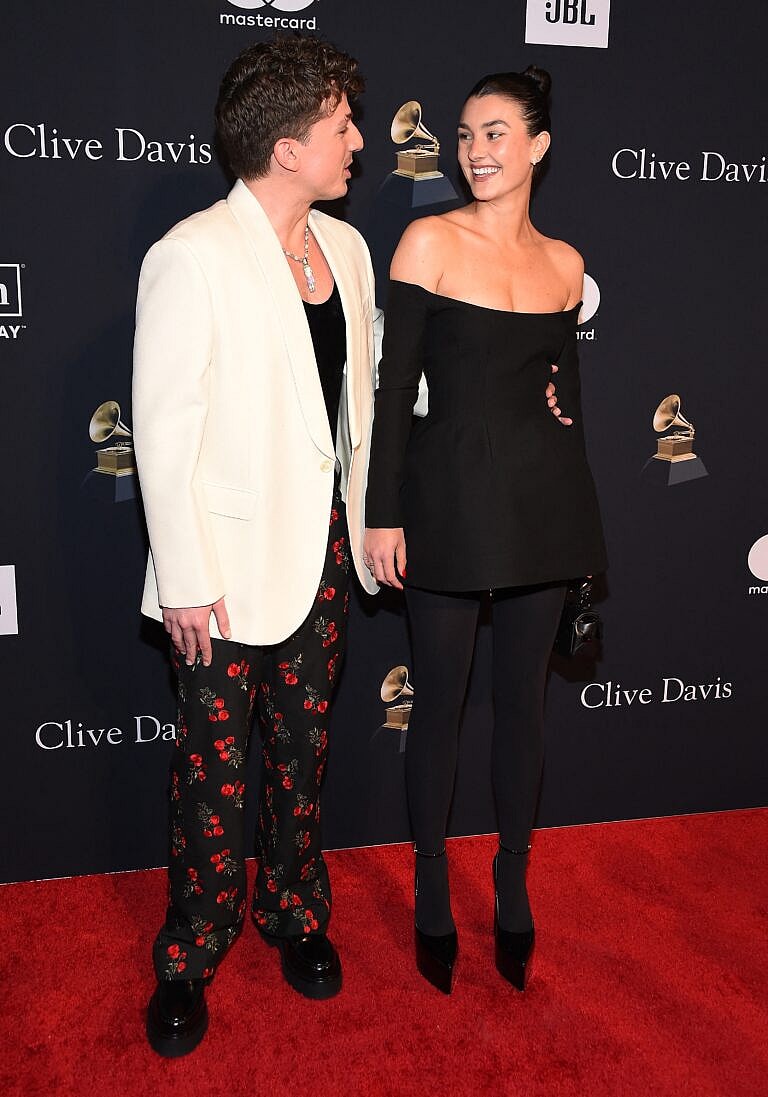 Charlie Puth and Brooke Sansone attend the Pre-GRAMMY Gala 2023