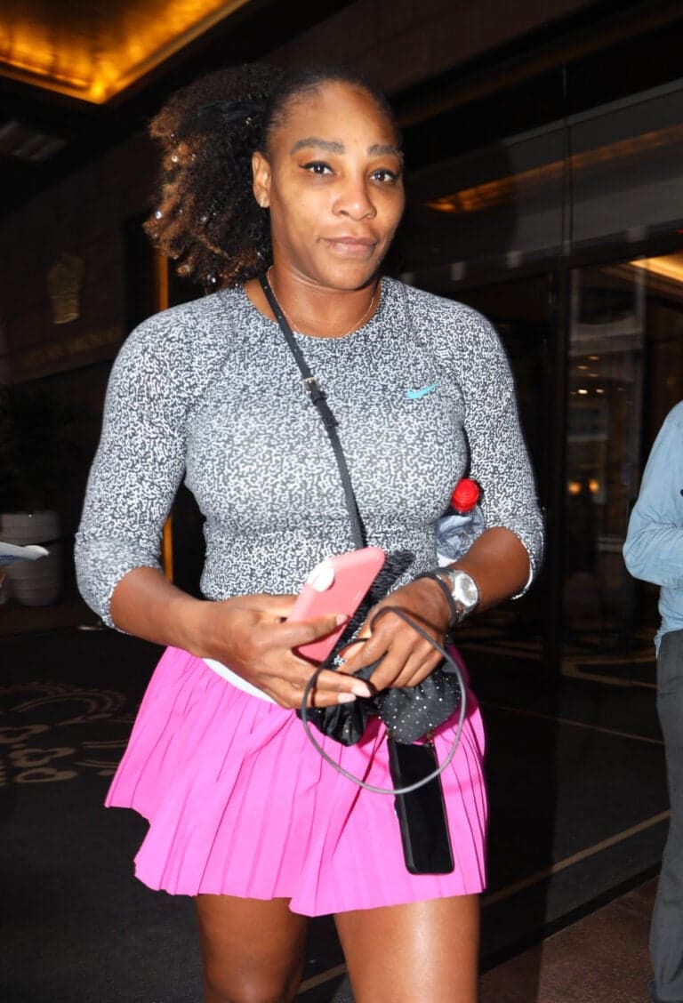Serena Williams seen leaving her hotel to go to the US Open.
