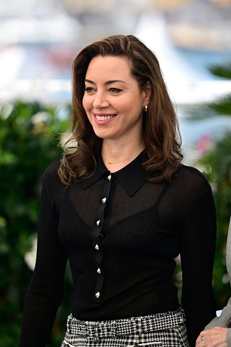 Aubrey Plaza em Honey Don't Photocall
