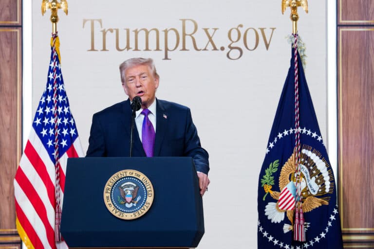 Donald Trump at a press conference