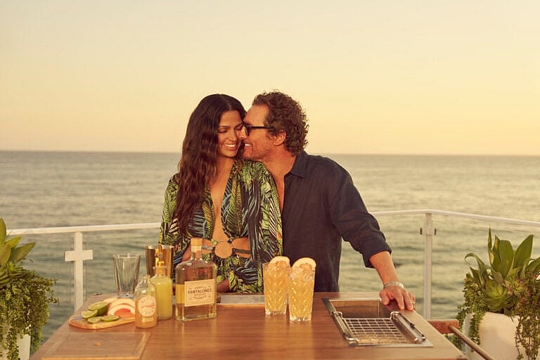 Matthew McConaughey and Camila Alves celebrate their Pantalones Organic Tequila joining Princess Cruises Love Line Premium Liquors collection