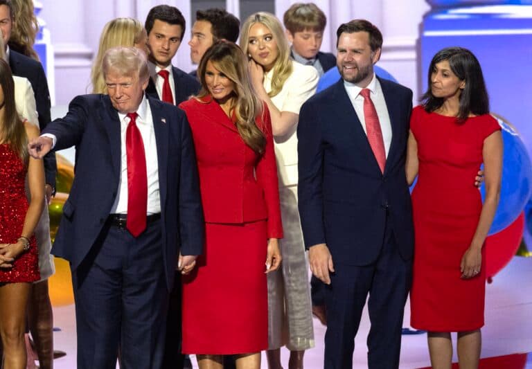 Donald Trump, Melania Trump, J.D. Vance, Usha Vance at the 2024 Republican National Convention, Day 4