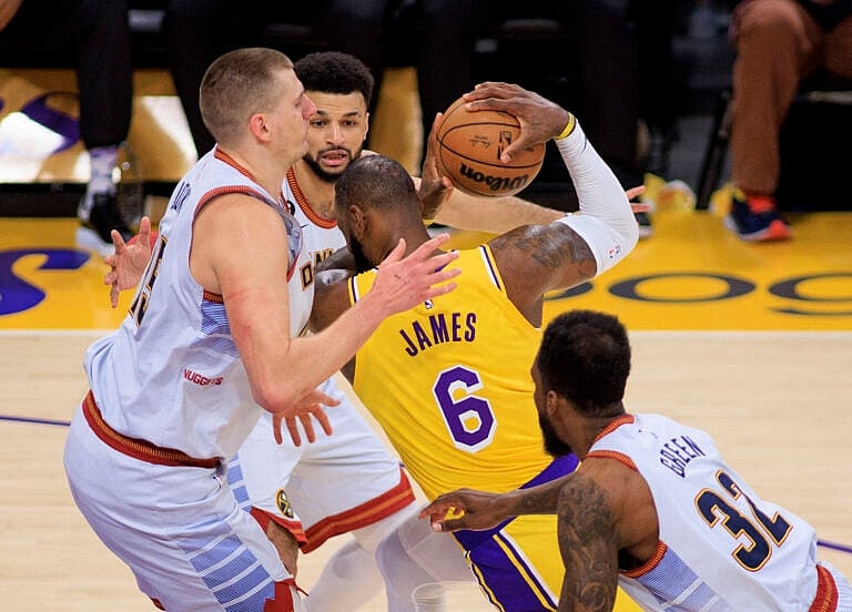 Lebron James in Lakers vs. Nuggets game