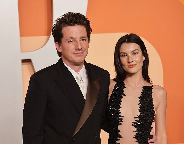 Charlie Puth and Brooke Sansone at the 2025 Vanity Fair Oscar Party