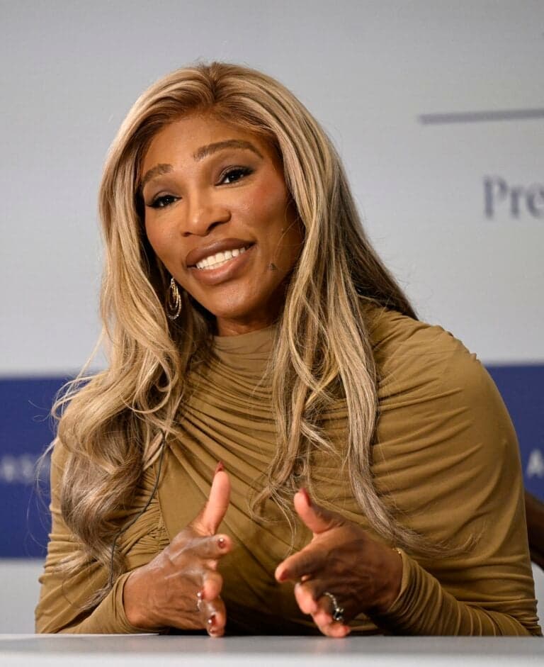 Serena Williams speaks at a press conference in Oviedo ahead of the Princess of Asturias Awards